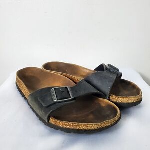 👡Birkenstock Madrid Size 37 with signature Cork sole Birko-Flor Black